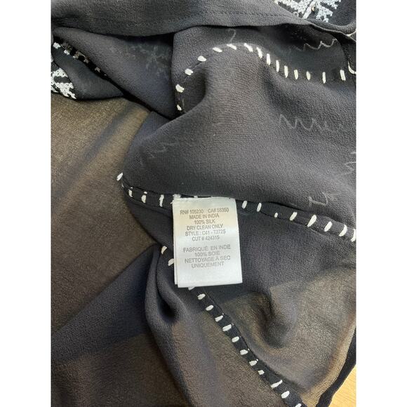 NWT Joie 100% Silk Long Sleeve Boho Embroidered Sequins Blouse Size Small - Picture 8 of 8